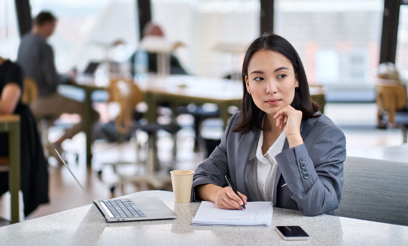 Woman sitting in office