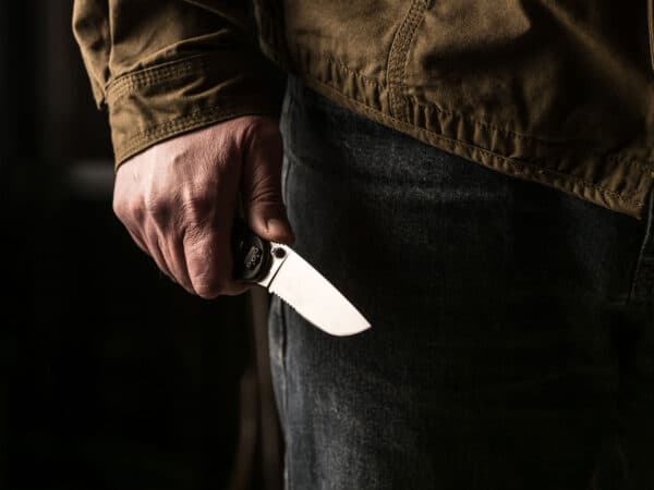 a man holding a knife